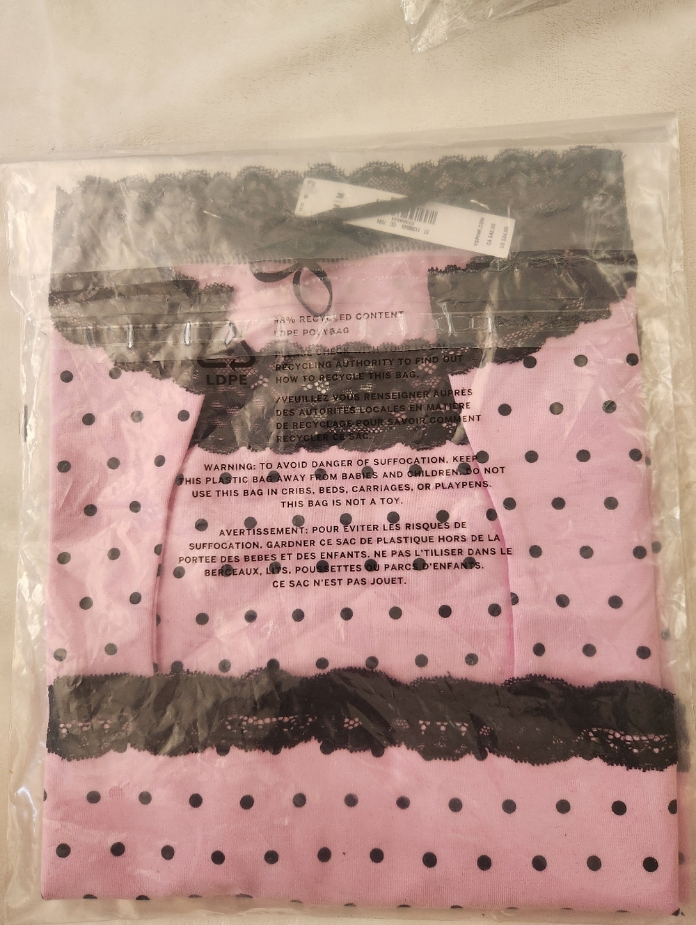 PINK Victoria's Secret Pink Polka Dot Lace-Trim Stella Tank - Picture 5 of 6